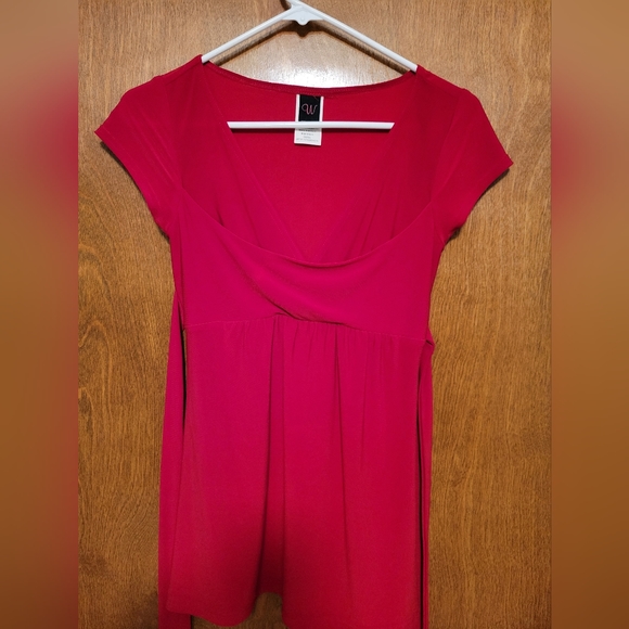 Red Wrapper Tie Back Top Junior's Small - Picture 10 of 11